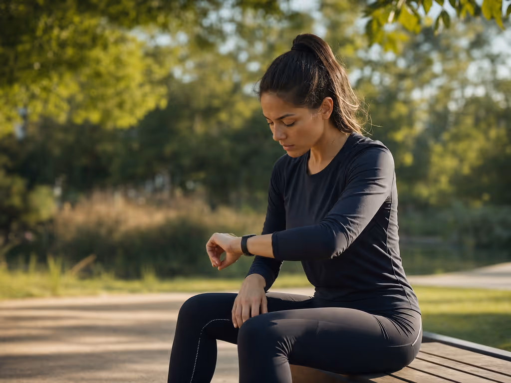 runner_reviewing_wearable_gait_trends_after_an_easy_outdoor_run