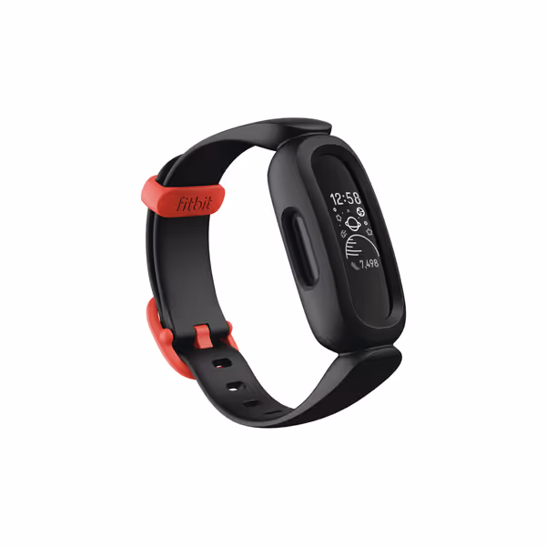 Fitbit Ace 3 Kids Activity Tracker, Black/Racer Red